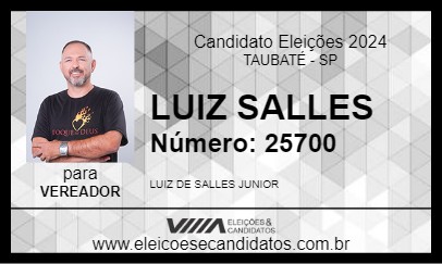 Candidato LUIZ SALLES 2024 - TAUBATÉ - Eleições