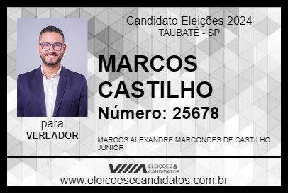 Candidato MARCOS CASTILHO 2024 - TAUBATÉ - Eleições