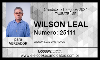 Candidato WILSON LEAL 2024 - TAUBATÉ - Eleições