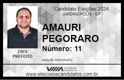 Candidato AMAURI PEGORARO 2024 - JARDINÓPOLIS - Eleições