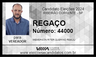 Candidato REGAÇO 2024 - RIBEIRÃO CORRENTE - Eleições