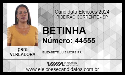 Candidato BETINHA 2024 - RIBEIRÃO CORRENTE - Eleições