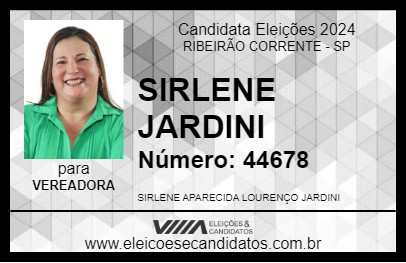 Candidato SIRLENE JARDINI 2024 - RIBEIRÃO CORRENTE - Eleições