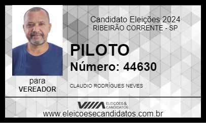 Candidato PILOTO 2024 - RIBEIRÃO CORRENTE - Eleições