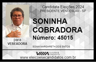 Candidato SONINHA COBRADORA 2024 - PRESIDENTE VENCESLAU - Eleições