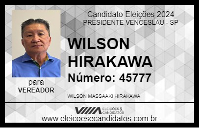 Candidato WILSON HIRAKAWA 2024 - PRESIDENTE VENCESLAU - Eleições