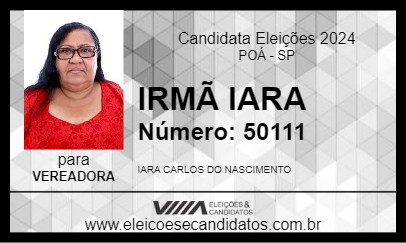 Candidato IRMÃ IARA 2024 - POÁ - Eleições