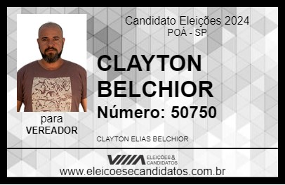 Candidato CLAYTON BELCHIOR 2024 - POÁ - Eleições