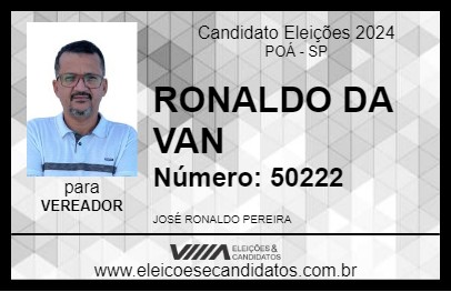 Candidato RONALDO DA VAN 2024 - POÁ - Eleições