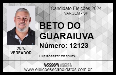 Candidato BETO DO GUARAIUVA 2024 - VARGEM - Eleições