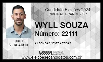 Candidato WYLL SOUZA 2024 - RIBEIRÃO BRANCO - Eleições