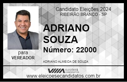 Candidato ADRIANO SOUZA  2024 - RIBEIRÃO BRANCO - Eleições