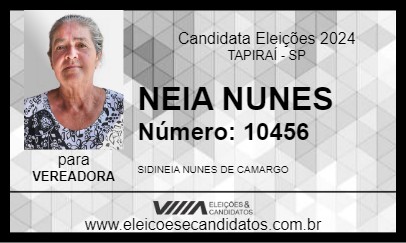 Candidato NEIA NUNES  2024 - TAPIRAÍ - Eleições