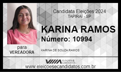 Candidato KARINA RAMOS 2024 - TAPIRAÍ - Eleições