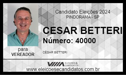 Candidato CESAR BETTERI 2024 - PINDORAMA - Eleições