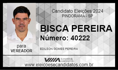 Candidato BISCA PEREIRA 2024 - PINDORAMA - Eleições