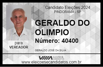 Candidato GERALDO DO OLIMPIO 2024 - PINDORAMA - Eleições