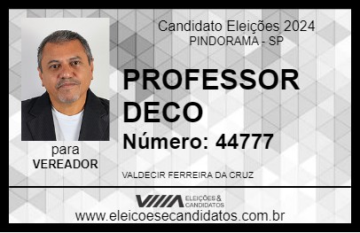 Candidato PROFESSOR DECO 2024 - PINDORAMA - Eleições