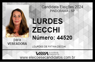 Candidato LURDES ZECCHI 2024 - PINDORAMA - Eleições