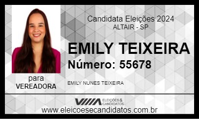 Candidato EMILY TEIXEIRA 2024 - ALTAIR - Eleições