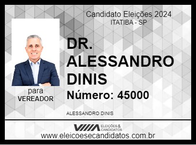 Candidato DR. ALESSANDRO DINIS 2024 - ITATIBA - Eleições