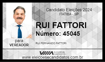 Candidato RUI FATTORI 2024 - ITATIBA - Eleições