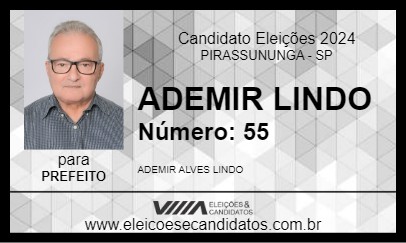 Candidato ADEMIR LINDO 2024 - PIRASSUNUNGA - Eleições