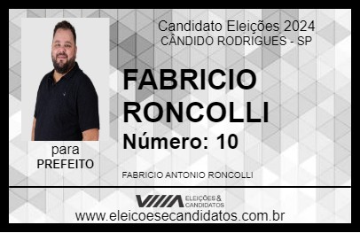 Candidato FABRICIO  RONCOLLI 2024 - CÂNDIDO RODRIGUES - Eleições