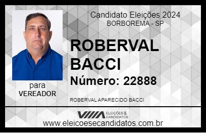 Candidato ROBERVAL BACCI 2024 - BORBOREMA - Eleições