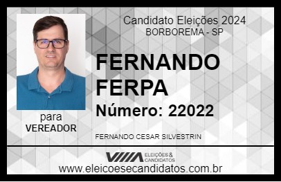 Candidato FERNANDO FERPA 2024 - BORBOREMA - Eleições