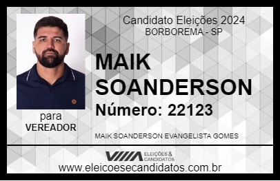 Candidato MAIK SOANDERSON 2024 - BORBOREMA - Eleições