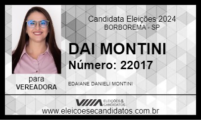 Candidato DAI MONTINI 2024 - BORBOREMA - Eleições