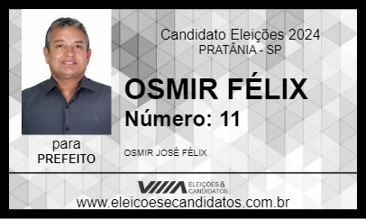 Candidato OSMIR FÉLIX 2024 - PRATÂNIA - Eleições