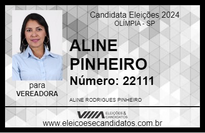 Candidato ALINE PINHEIRO 2024 - OLÍMPIA - Eleições