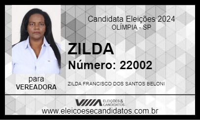 Candidato ZILDA 2024 - OLÍMPIA - Eleições