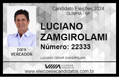 Candidato LUCIANO ZAMGIROLAMI 2024 - OLÍMPIA - Eleições