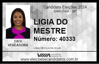 Candidato LIGIA DO MESTRE 2024 - SARUTAIÁ - Eleições