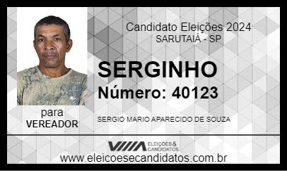 Candidato SERGINHO 2024 - SARUTAIÁ - Eleições