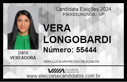 Candidato VERA LONGOBARDI 2024 - PIRASSUNUNGA - Eleições