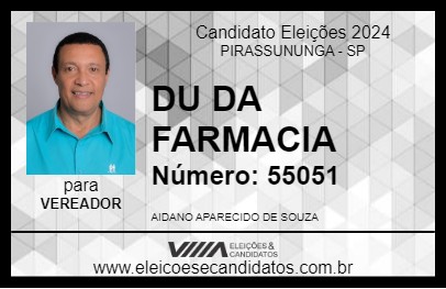 Candidato DU DA FARMACIA 2024 - PIRASSUNUNGA - Eleições