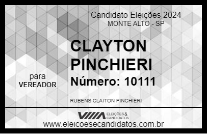 Candidato CLAYTON PINCHIERI 2024 - MONTE ALTO - Eleições