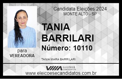 Candidato TANIA BARRILARI 2024 - MONTE ALTO - Eleições