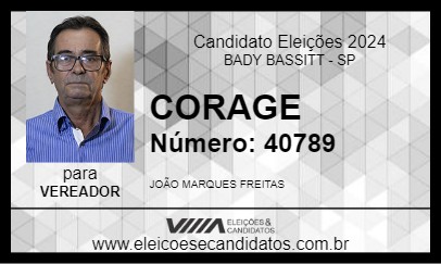 Candidato CORAGE 2024 - BADY BASSITT - Eleições