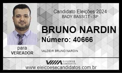 Candidato BRUNO NARDIN 2024 - BADY BASSITT - Eleições