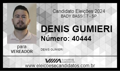 Candidato DENIS GUMIERI 2024 - BADY BASSITT - Eleições