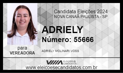 Candidato ADRIELY 2024 - NOVA CANAÃ PAULISTA - Eleições