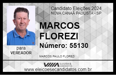 Candidato MARCOS FLOREZI 2024 - NOVA CANAÃ PAULISTA - Eleições