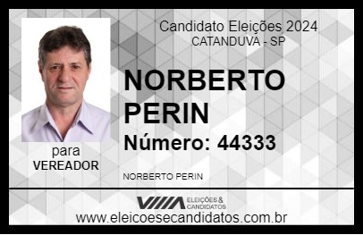 Candidato NORBERTO PERIN 2024 - CATANDUVA - Eleições