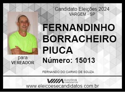 Candidato FERNANDINHO BORRACHEIRO PIUCA 2024 - VARGEM - Eleições