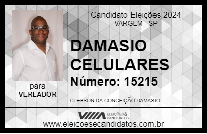 Candidato DAMASIO CELULARES 2024 - VARGEM - Eleições